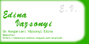 edina vazsonyi business card